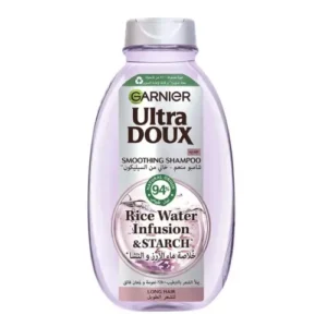 garnier-ultra-doux-rice-water-shampoo-600ml شامبو غارنييه الترا دو بخلاصة ماء الأرز والنشا لتنعيم الشعر - 600 مل